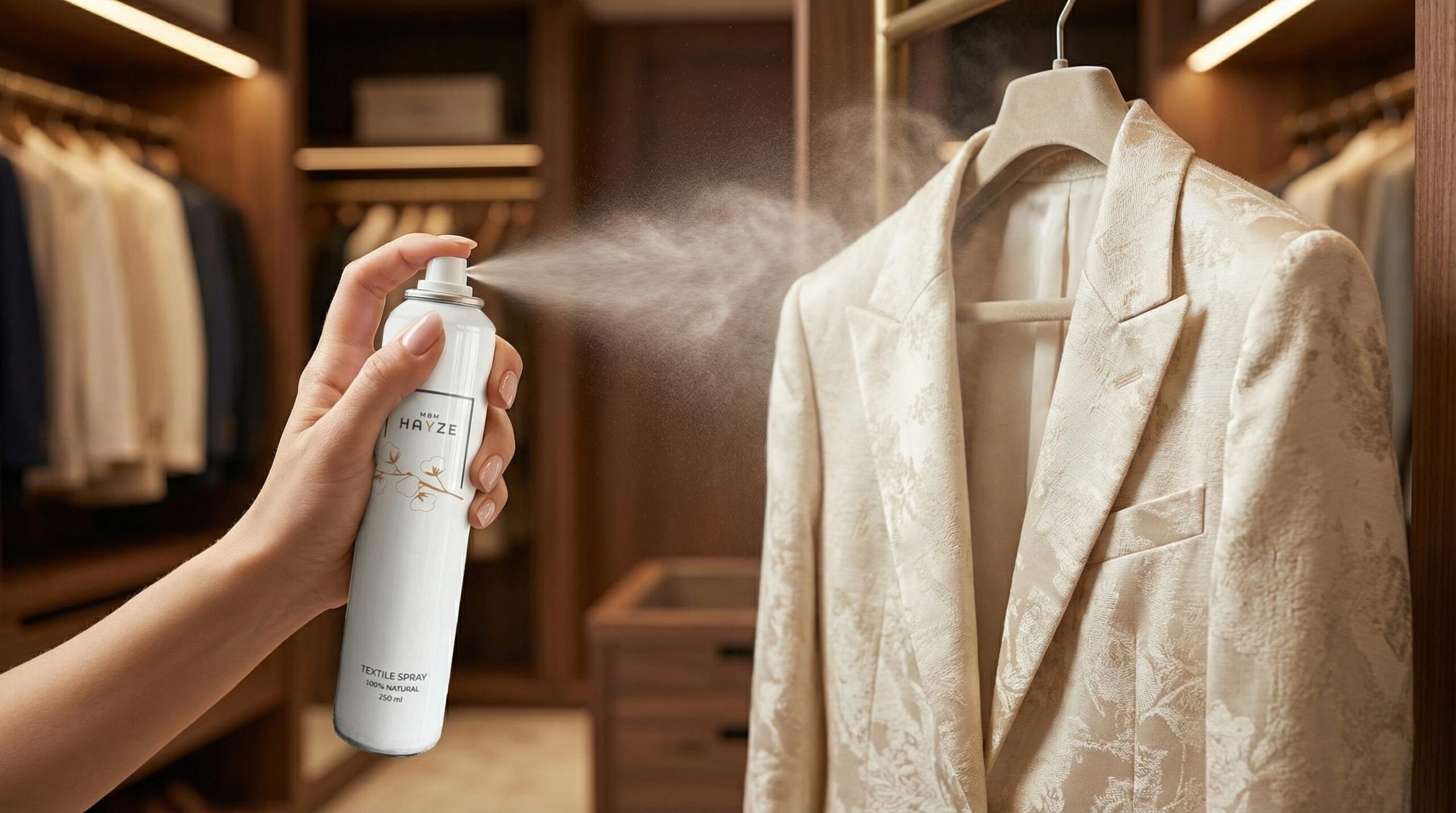 Hayze textile spray verfrissend voor maatpak