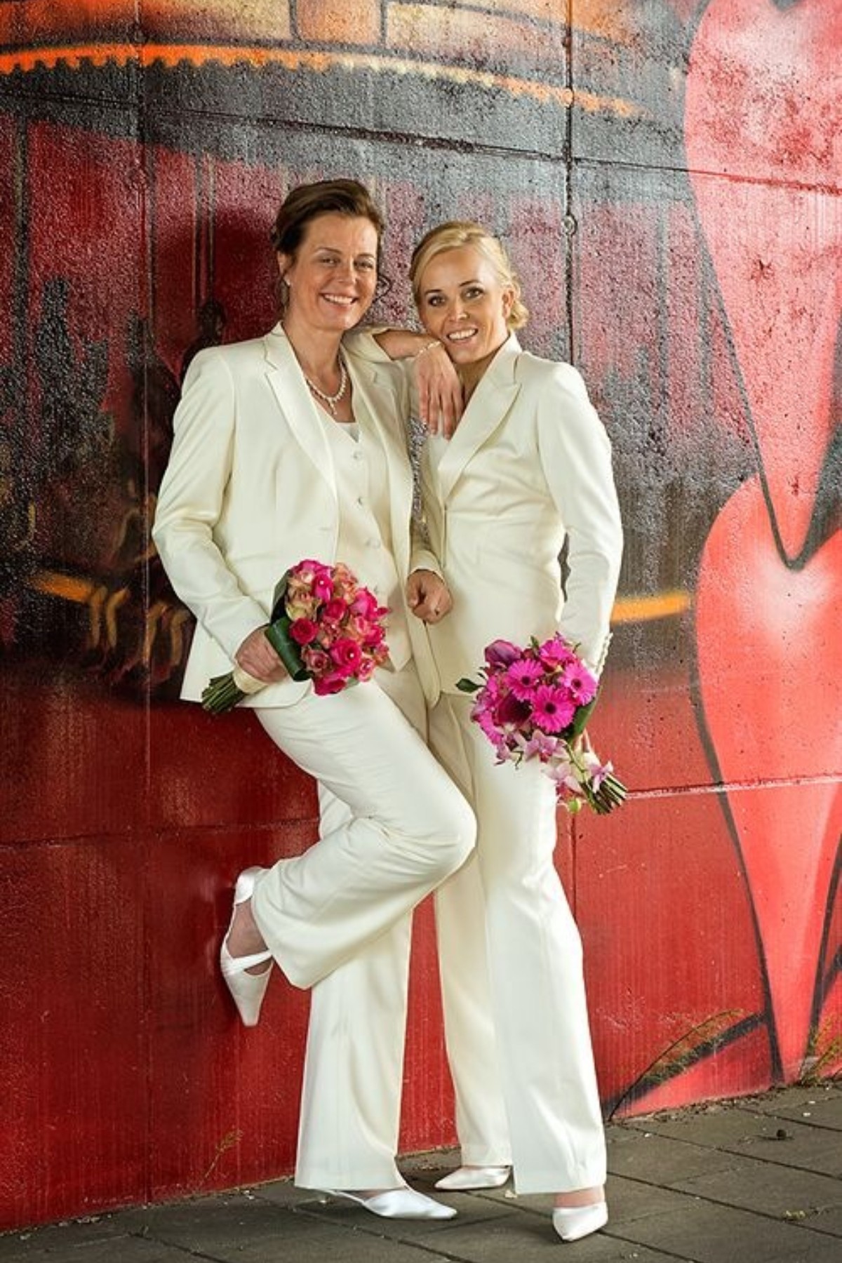 Dames trouwpak wit op maat gemaakt