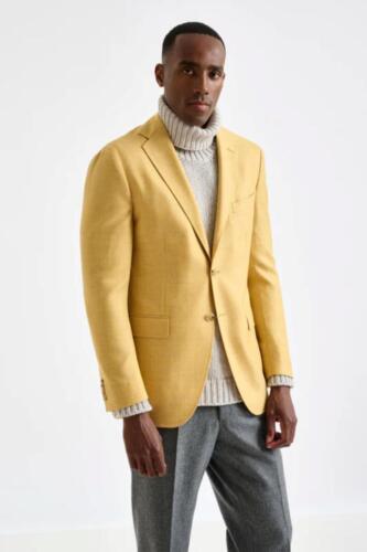 Blazer-colbert-geel-op-maat-van-Scabal-stof