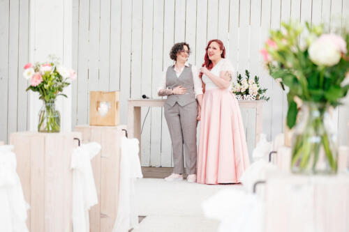 Dames trouwkostuum met gilet 