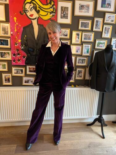 Dames-smoking-velours-paars