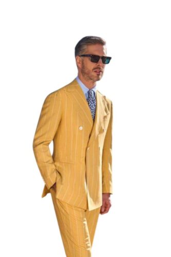 Geel-double-breasted-maatpak-met-krijtstreep