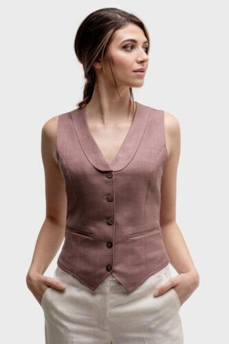 Gilet-vrouw-met-sjaalkraag-op-maat-gemaakt