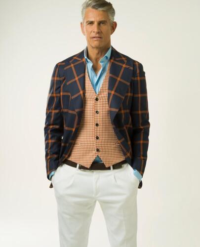 Italiaans-pak-op-maat-oranje-ruit