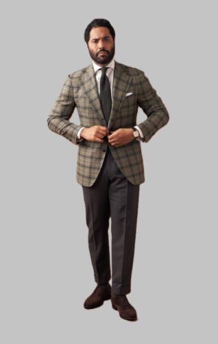 Maatkostuum-combinatie-bruin-groen 