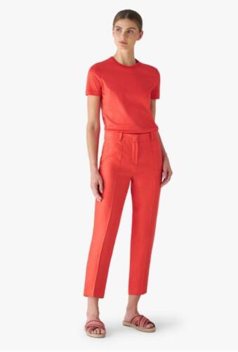 Oranje rode vrouwelijke pantalon in zomerse cool wool