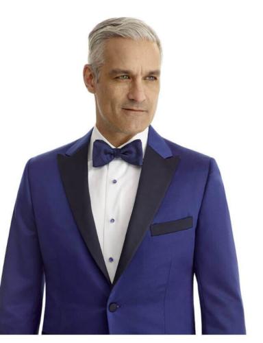 Feestelijke smoking, huwelijk op maat gemaakt in sprekend blauw 