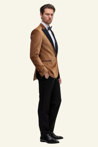 Smoking-op-maat-fluweel-bruin