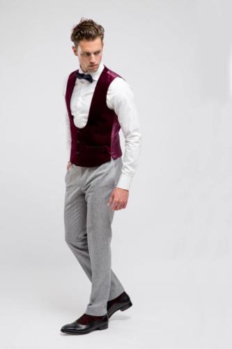 Smoking gilet rood fluweel 