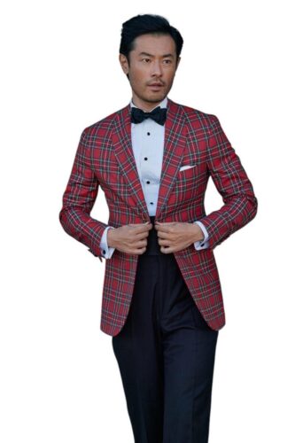 Trouwpak-smoking-op-maat-rode-ruit