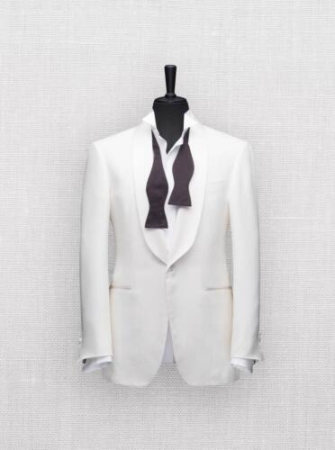 Wit smoking jasje gemaakt van Scabal stof