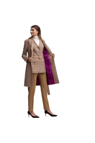 Zakelijk-dames-jas-ruit-bruin-op-maat