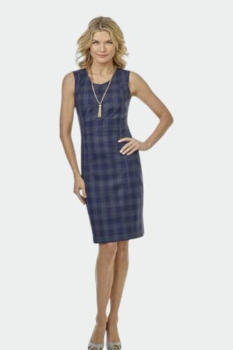 Zakelijke-jurk-op-maat-gemaakt-blauw-ruit