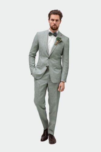 Zomers-trouwpak-linnen-groen